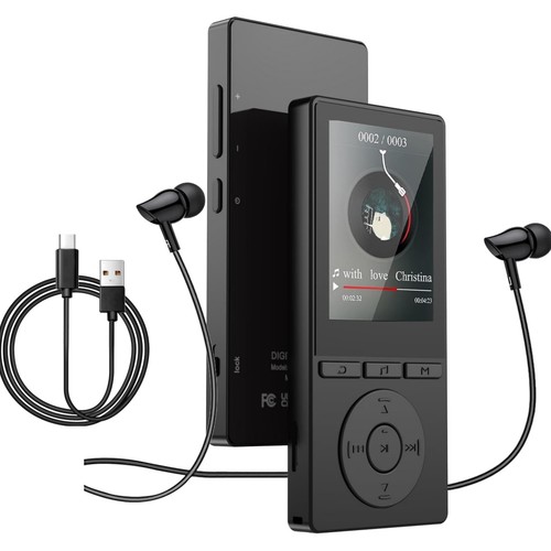 Stylish black mp3 player with - black,
